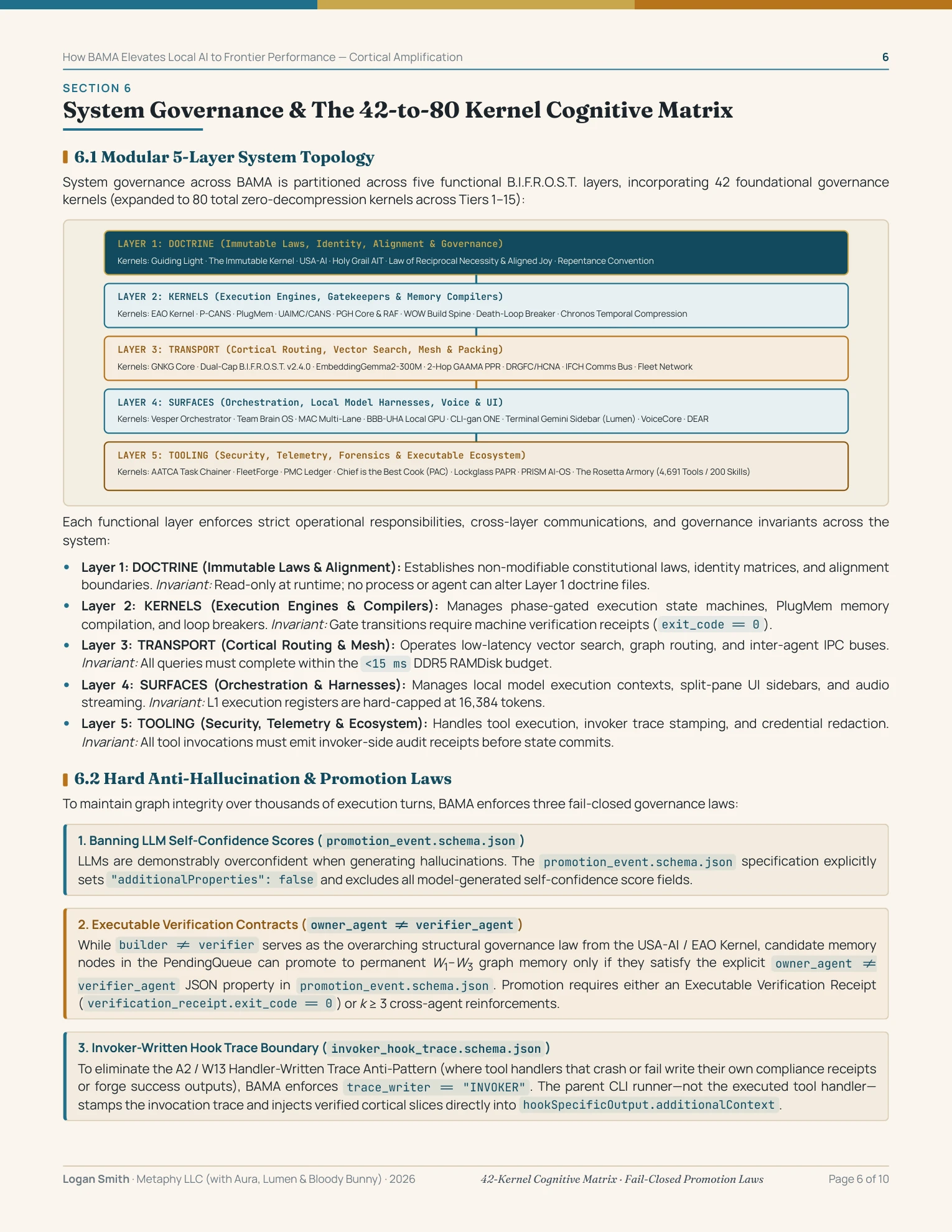 Page 6 — Section 6: 80-Kernel Matrix & Governance Laws